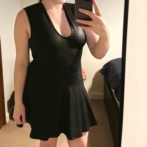 FRENCH CONNECTION Neoprene Inspired Biker Dress - Black